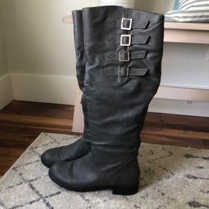 Tall grey boots